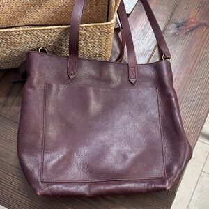 Madewell Deep Burgundy Leather Tote